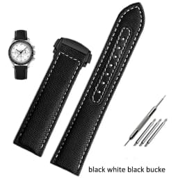19mm 20mm Canvas Nylon Watchbands For Omega Seamaster 300 Speedmaster AT150 Omega Speedmaster Slubby 310.32 Series Nylon Strap