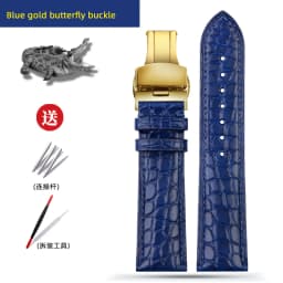 Blue Crocodile leather strap 14mm 15mm 16mm 17mm 18mm 19mm 20mm 21mm 22mm 23mm 24mm For Men's and Women's Brown Black Bracelet
