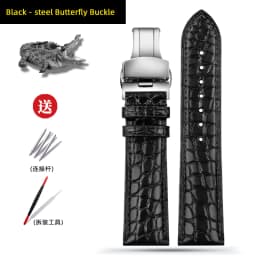 Blue Crocodile leather strap 14mm 15mm 16mm 17mm 18mm 19mm 20mm 21mm 22mm 23mm 24mm For Men's and Women's Brown Black Bracelet