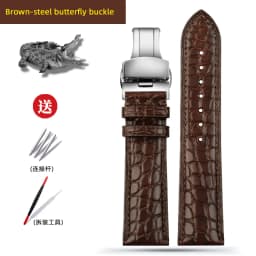 Blue Crocodile leather strap 14mm 15mm 16mm 17mm 18mm 19mm 20mm 21mm 22mm 23mm 24mm For Men's and Women's Brown Black Bracelet