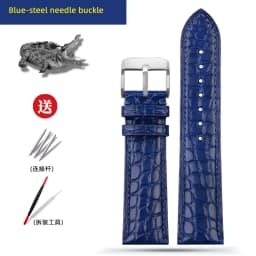 Blue Crocodile leather strap 14mm 15mm 16mm 17mm 18mm 19mm 20mm 21mm 22mm 23mm 24mm For Men's and Women's Brown Black Bracelet