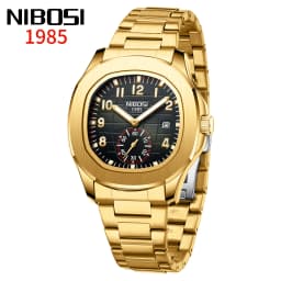 NIBOSI Luxury Square Man Watch Date Waterproof Luminous Men Wristwatch Stainless Steel Men's Quartz Watches Relojos Masculino