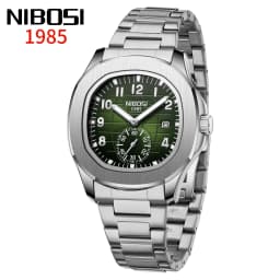 NIBOSI Luxury Square Man Watch Date Waterproof Luminous Men Wristwatch Stainless Steel Men's Quartz Watches Relojos Masculino