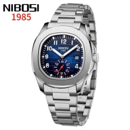 NIBOSI Luxury Square Man Watch Date Waterproof Luminous Men Wristwatch Stainless Steel Men's Quartz Watches Relojos Masculino