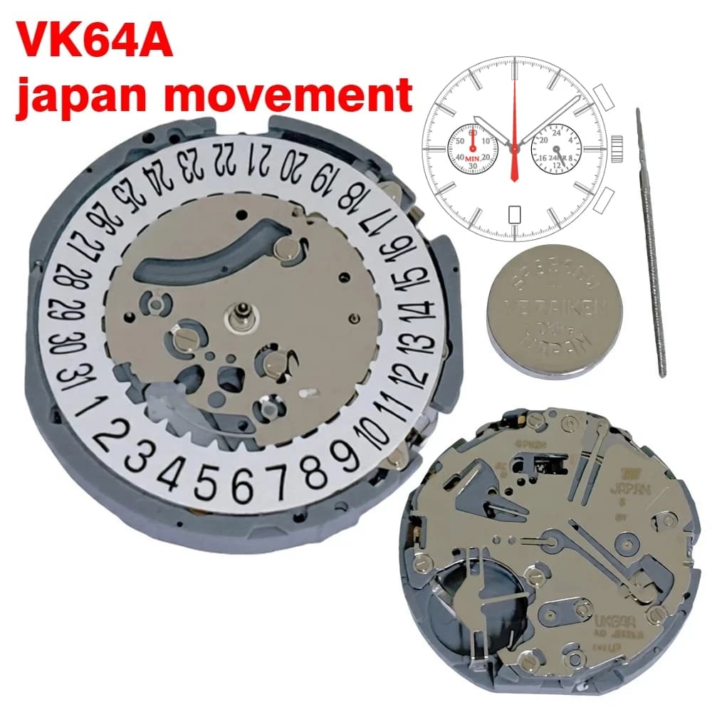 VK64 Movement New Japan Vk64a Quartz Movement Original SII/TMI Vk64 Watch Movement Watch Accessories Date At 6