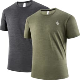 2pcs Quick Drying Men's Running T-shirt Fitness Sports T Shirt Gym Training Tees Breathable Jogging Casual Sportswear Unisex Top