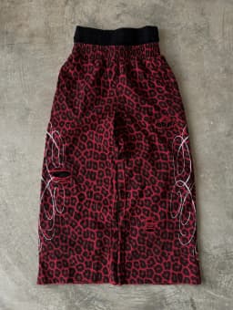 Retro Loose Y2K American Leopard Print Casual Pants Stretch Retro Punk Embroidered Rope Sweatpants Jogging Mens Straight Pants