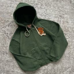 Y2K Tiger Claw Embroidery Vintage Double Zipper Loose Hoodie Sweatshirt for Men and Women Harajuku Trendy Casual Street Style