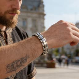 Viking Ouroboros vintage punk bracelet for men stainless steel fashion Jewelry hippop street culture