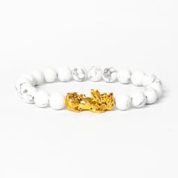 Nature Stone Feng Shui Bracelet Men Obsidian Opal Pixiu Wealth Luck Bead Bracelet Gold Color Pi Yao Dragon Charm Elastic Jewelry