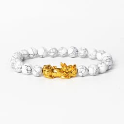 Nature Stone Feng Shui Bracelet Men Obsidian Opal Pixiu Wealth Luck Bead Bracelet Gold Color Pi Yao Dragon Charm Elastic Jewelry