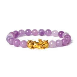 Nature Stone Feng Shui Bracelet Men Obsidian Opal Pixiu Wealth Luck Bead Bracelet Gold Color Pi Yao Dragon Charm Elastic Jewelry