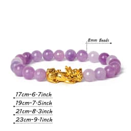 Nature Stone Feng Shui Bracelet Men Obsidian Opal Pixiu Wealth Luck Bead Bracelet Gold Color Pi Yao Dragon Charm Elastic Jewelry