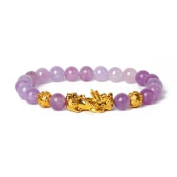 Nature Stone Feng Shui Bracelet Men Obsidian Opal Pixiu Wealth Luck Bead Bracelet Gold Color Pi Yao Dragon Charm Elastic Jewelry