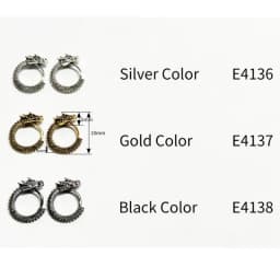 Huitan Personality Chinese Dragon Hoop Earrings for Women/Men Antique Metal Color Hip Hop Cool Guys Loong Earrings Hot Jewelry