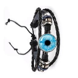 Fashion Dragon Evil Eye Bracelet Dragon Eye Glass Cabochon Leather Bracelets Lace up Adjustable Evil Eye Bracelet Jewelry