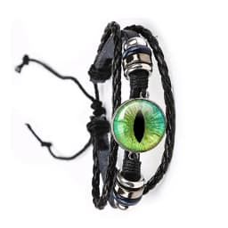 Fashion Dragon Evil Eye Bracelet Dragon Eye Glass Cabochon Leather Bracelets Lace up Adjustable Evil Eye Bracelet Jewelry