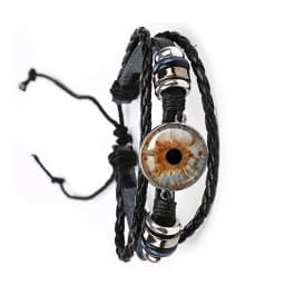 Fashion Dragon Evil Eye Bracelet Dragon Eye Glass Cabochon Leather Bracelets Lace up Adjustable Evil Eye Bracelet Jewelry