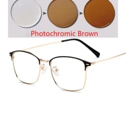 Sun Photochromic Lens Square Nearsighted Glasses Anti-blue Light Computer Prescription Eyeglasses Diopter 0 -0.5 -1.0 To -4.0