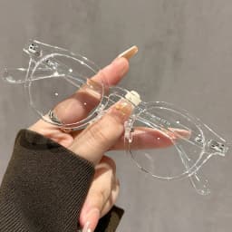 Fashion Simple Glasses Frame Men Women Ultralight TR90 Round Frame Transparent Lens Decoration Optical Eyeglasses