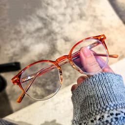 Fashion Colorful Spectacles Frame Male Female TR90 Rivet Round Frame Computer Blue Light Blocking Lens Optical Eyeglasses