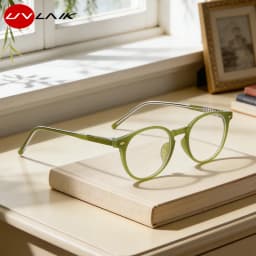 Fashion Colorful Spectacles Frame Male Female TR90 Rivet Round Frame Computer Blue Light Blocking Lens Optical Eyeglasses
