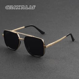 CRIXALIS Polarized Sunglasses For Men Classic Vintage Metal Frame Driving Pilot Fishing Anti-reflective Sun Glasses Shade UV400