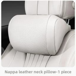 Luxury Nappa Leather Car Seat Headrest Universal Car Interior Seat Protect Neck Pillow Soft and Fluffy, Suitable for All Seasons
