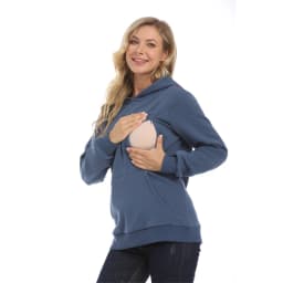 Maternity Hoodied Sweater Winter Thermal Fabric Long Sleeve Breastfeeding Jumpers Nursing Wear Lactation Clothes