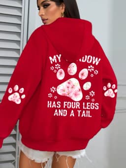 Autumn Womens Hoodies Cute Cat Paw Printing Sweatshirts Warm Fleece Soft Comfortable Pullovers Fashion Loose Female Clothing