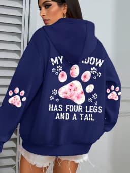 Autumn Womens Hoodies Cute Cat Paw Printing Sweatshirts Warm Fleece Soft Comfortable Pullovers Fashion Loose Female Clothing