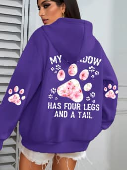Autumn Womens Hoodies Cute Cat Paw Printing Sweatshirts Warm Fleece Soft Comfortable Pullovers Fashion Loose Female Clothing