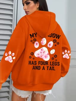 Autumn Womens Hoodies Cute Cat Paw Printing Sweatshirts Warm Fleece Soft Comfortable Pullovers Fashion Loose Female Clothing