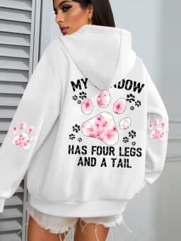 Autumn Womens Hoodies Cute Cat Paw Printing Sweatshirts Warm Fleece Soft Comfortable Pullovers Fashion Loose Female Clothing