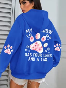 Autumn Womens Hoodies Cute Cat Paw Printing Sweatshirts Warm Fleece Soft Comfortable Pullovers Fashion Loose Female Clothing