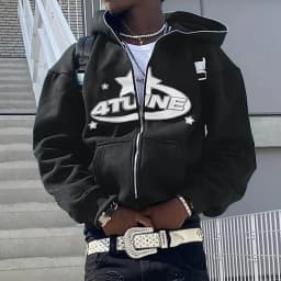 Zip Up Hoodies Cardigan Hooded Warmth Sweatshirt Aesthetics Letter Print Trend Casual Hip Hop Y2k New Sweatshirts Men's Clothing
