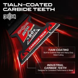 EZARC TiAlN Obsidian Carbide Oscillating Saw Blades (Pro), 3Pcs Oscillating Tool Blades for Hard Metal, Nails, Bolts & Screws