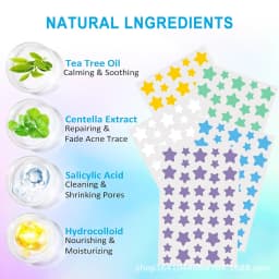 240 pieces of multi-color star acne patches, facial acne patches, concealer acne patches, and pimples patches, ultra-thin