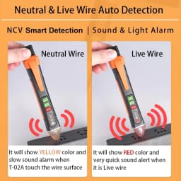 T02A Smart Voltage Detector Non-Contact Test Pencil Voltage Detector Pen Voltage Indicator Breakpoint Finder Sound Light Alarm