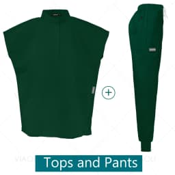 Scrubs Uniforms Sets Medical Nursing Hospital Working Clothes Solid Color Surgical Gowns Breathable Scrub Top Joggers Pants Suit