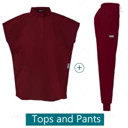 Scrubs Uniforms Sets Medical Nursing Hospital Working Clothes Solid Color Surgical Gowns Breathable Scrub Top Joggers Pants Suit