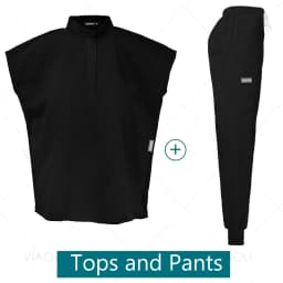 Scrubs Uniforms Sets Medical Nursing Hospital Working Clothes Solid Color Surgical Gowns Breathable Scrub Top Joggers Pants Suit