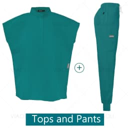 Scrubs Uniforms Sets Medical Nursing Hospital Working Clothes Solid Color Surgical Gowns Breathable Scrub Top Joggers Pants Suit