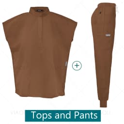 Scrubs Uniforms Sets Medical Nursing Hospital Working Clothes Solid Color Surgical Gowns Breathable Scrub Top Joggers Pants Suit