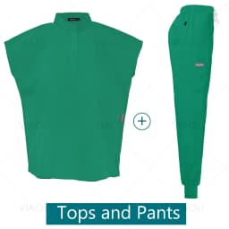 Scrubs Uniforms Sets Medical Nursing Hospital Working Clothes Solid Color Surgical Gowns Breathable Scrub Top Joggers Pants Suit