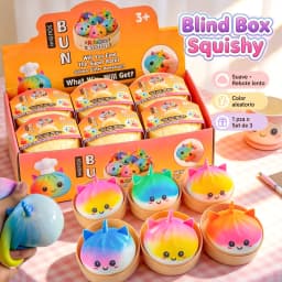 New Viral Large Rainbow Unicorn Bun Squishy Toy, Blind Box, Simulated Soup Dumpling Vent Fidget Toy for Sensory Stress Relief