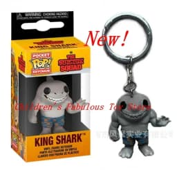 FUNKO POP Movies Suicide Squad The Joker Harley Quinn King Shark Keychain Toy Action Figure Collection Toys for Kids with Box