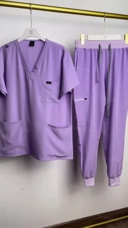 Stretch Scrubs Women Set Nursing Uniforms Clinical Scrubs Set Nurse Doctor Dustproof Workwear Medical Scrubs Top+ Jogger Pants