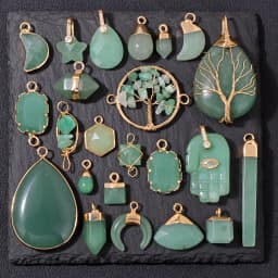 2PCS Necklace Pendant Natural Stone Green Aventurine Ornaments Pendant For Jewelry Making DIY Necklace Bracelet Accessory