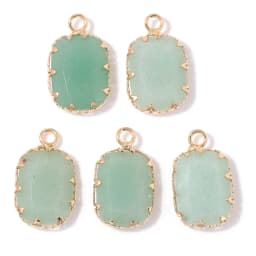 2PCS Necklace Pendant Natural Stone Green Aventurine Ornaments Pendant For Jewelry Making DIY Necklace Bracelet Accessory